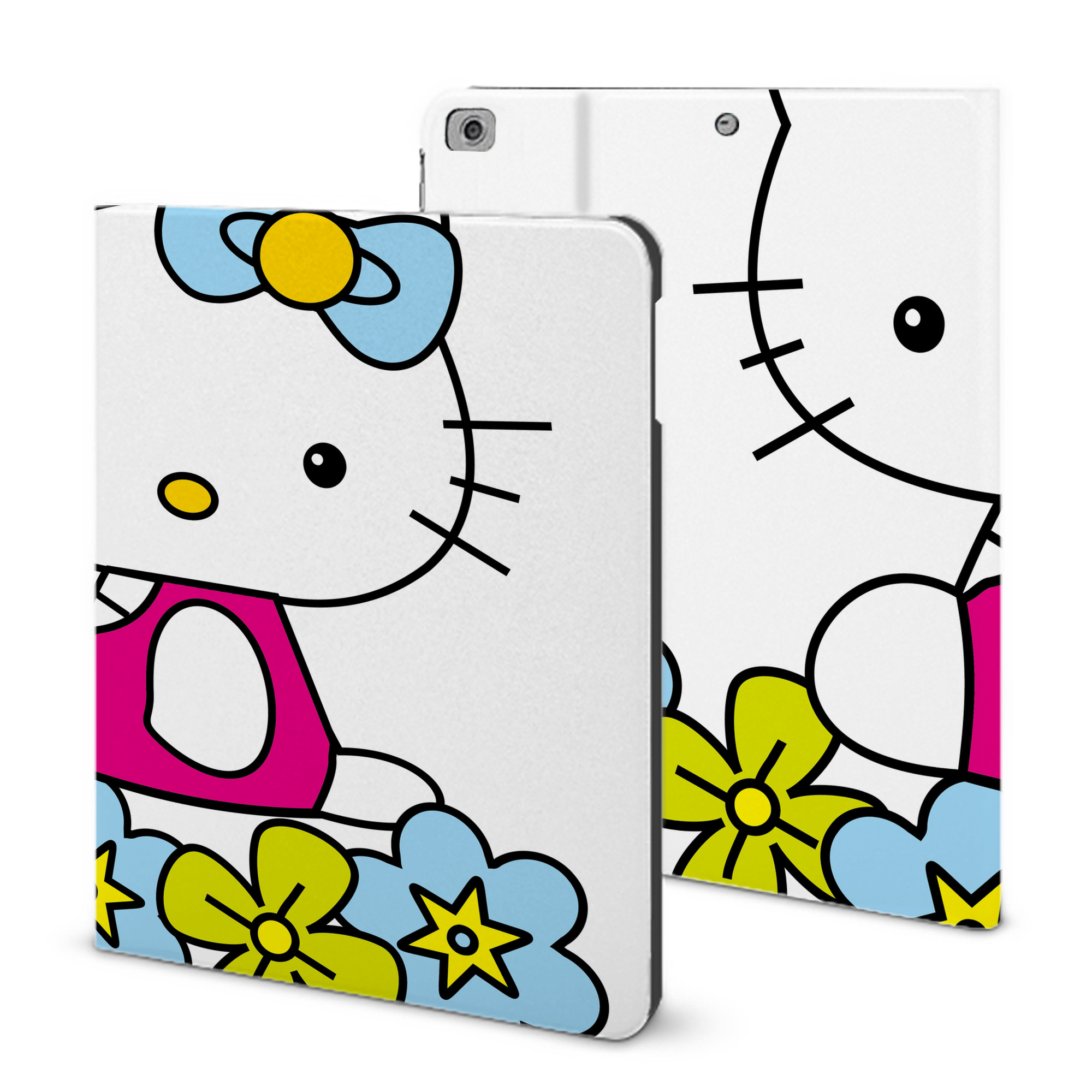 （画像用） Hello Kitty ハローキティ IPad ケース ブック型 PUレザー TPU 耐衝撃 軽量 薄型 ペン収納なし 全面保護 IPad 各モデル対応
